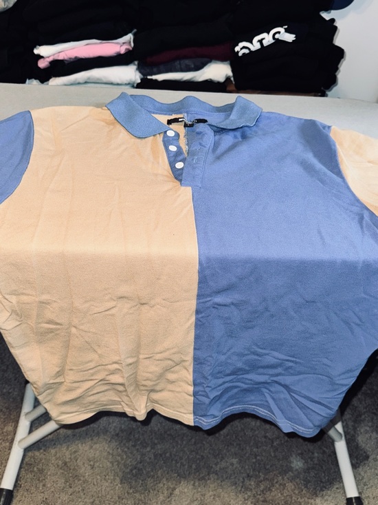 Other - Two-Tone Polo Shirt in Peach & Periwinkle